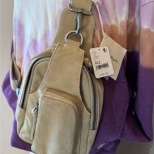Free people Beige Canvas Crossbody Bag